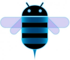 Синяя робо-пчела — логотип Android 3.0 Honeycomb