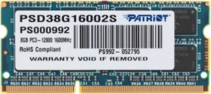 8GB DDR3 1600MHz SODIMM Patriot Signature PC12800