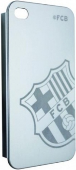 Чехол для iPhone 4/4S FCBarselona Aluminio Plata