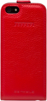 Чехол для iPhone 5 Ferrari Grain Leather Flip Red (FEFFFLP5RE)