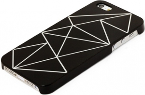 Чехол RGBmix для iPhone 5 Mirror Silver Printed Black