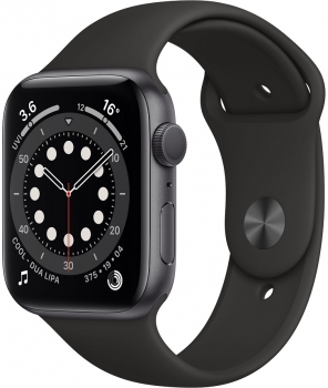Apple Watch 6 40mm Space Grey Aluminum Case Black Sport Band