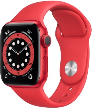 Apple Watch 6 44mm Red Aluminum Case Red Sport Band