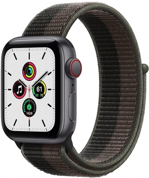 Apple Watch SE 44mm LTE Space Gray Aluminum Case Tornado Loop Band