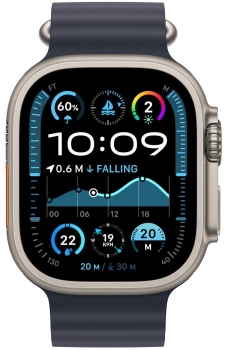 Apple Watch Ultra 2 2024 49mm Natural Titanium Case Navy Ocean Band
