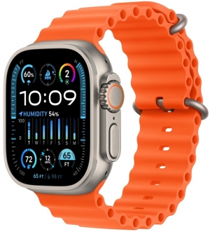Apple Watch Ultra 2 49mm Titanium Case Orange Ocean Band
