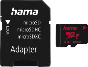 Hama 64GB MicroSD Card + SD Adapter