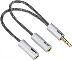 Hama AluLine 3.5mm jack plug - 2x socket Stereo