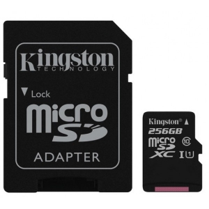 Kingston 256GB MicroSD Card + SD Adapter Kingston 256GB MicroSD Card + SD Adapter