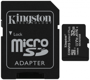 Kingston 32GB MicroSD Card + SD Adapter