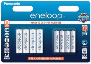 Panasonic Eneloop AA 1900mAh + AAA Eneloop 750mAh BK-KJMCDE44E Panasonic Eneloop AA 1900mAh + AAA Eneloop 750mAh BK-KJMCDE44E