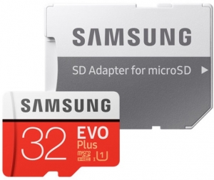 Samsung EVO Plus 32GB MicroSD Card + SD Adapter