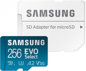 Samsung EVO Select 256GB MicroSD Card + SD Adapter