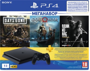 Sony PlayStation 4 Slim 1TB+DG+GOW+TLOU+PSPlus 3M