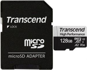 Transcend 128GB MicroSD Card + SD Adapter
