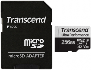 Transcend 256GB MicroSD Card + SD Adapter