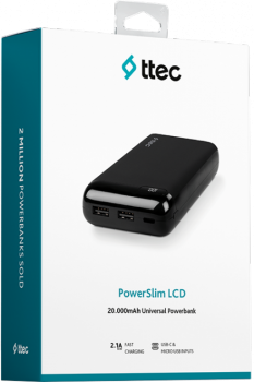 Ttec LCD Power Slim 20000mAh Black