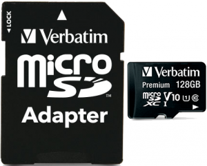 Verbatim 128GB MicroSD Card + SD Adapter