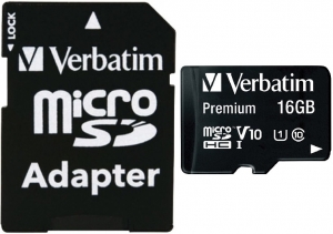 Verbatim 16GB MicroSD Card + SD Adapter